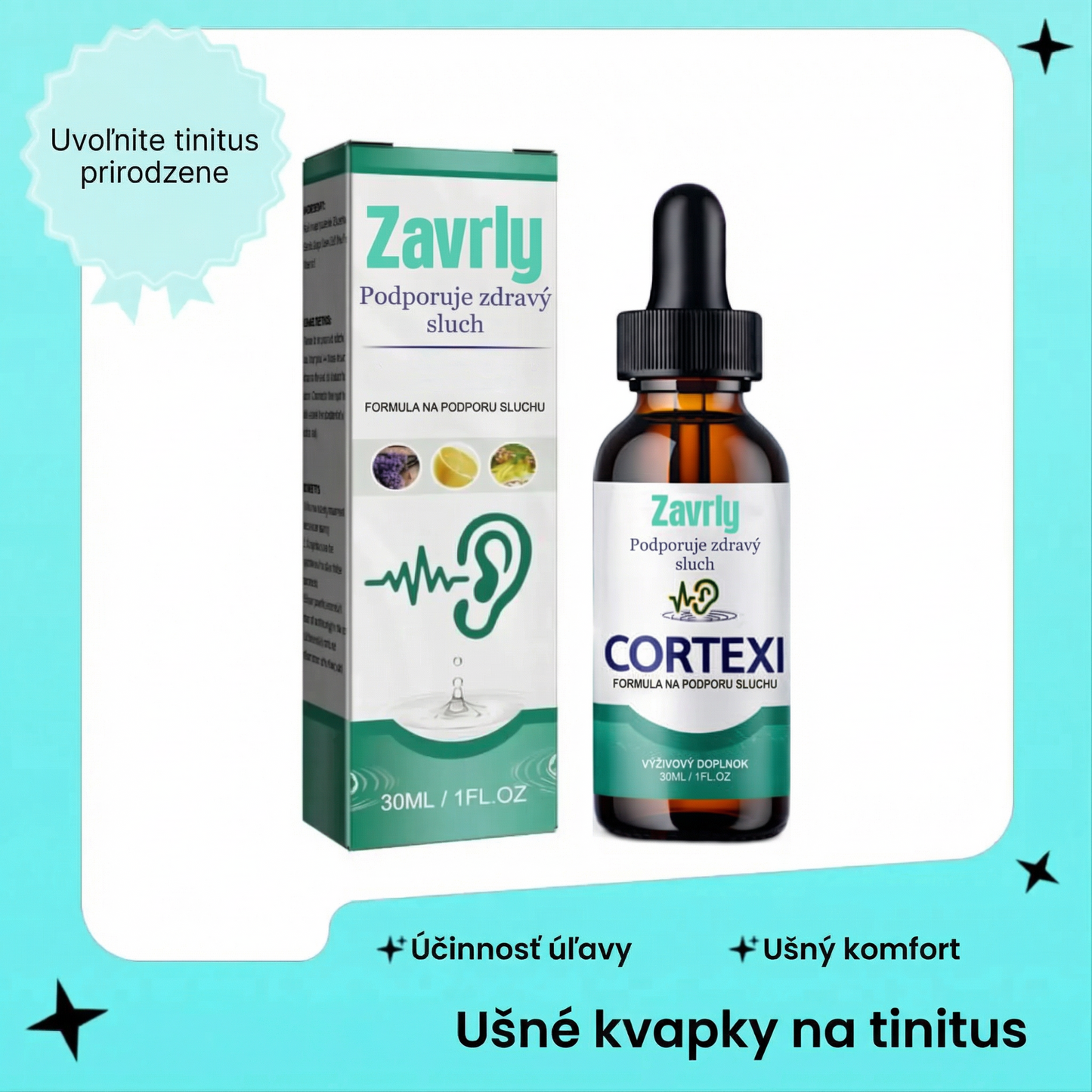 Zavrly Ušné kvapky proti tinnitu pre čisté uši a maximálne pohodlie – okamžitá úľava od tinnitu a nepohodlia v ušiach🎶