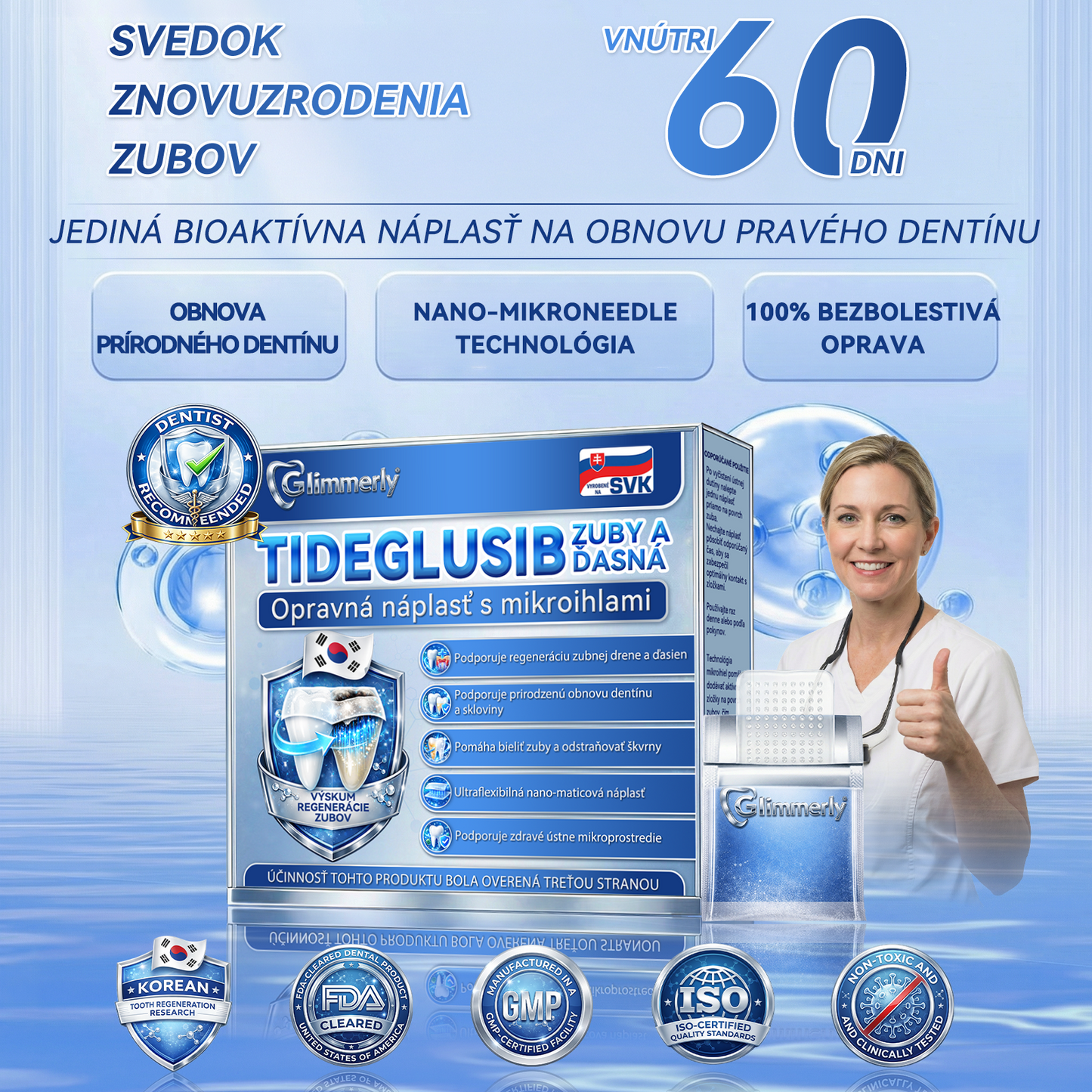 🦷𝐆𝐥𝐢𝐦𝐦𝐞𝐫𝐥𝐲® Tideglusib zuby a dasna Opravná náplasť s mikroihlami  | Pokročilé zubné pásiky s aktiváciou kmeňových buniek (obnova skloviny a dentínu • posilnenie ďasien • odstránenie zubného kameňa a zápachu • zastavenie citlivosti zubov)) 3.0