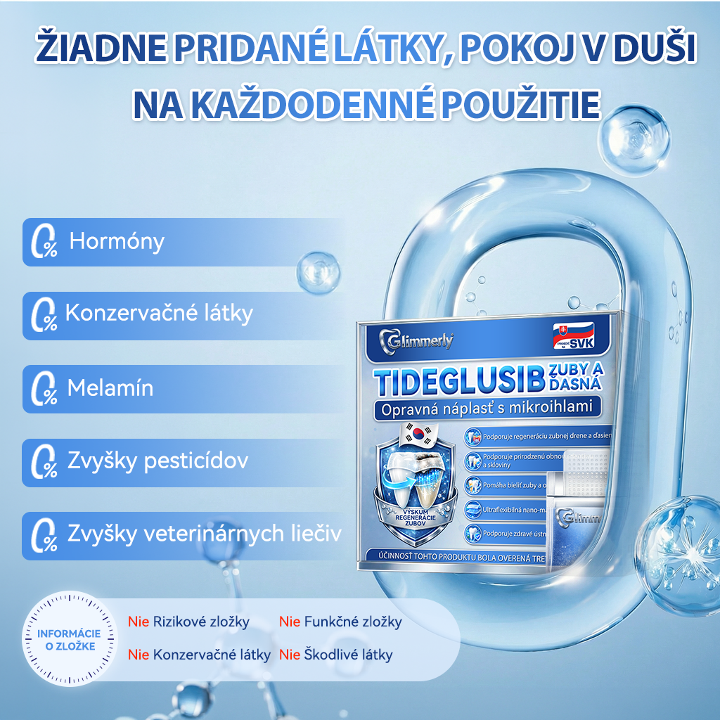 🦷𝐆𝐥𝐢𝐦𝐦𝐞𝐫𝐥𝐲® Tideglusib zuby a dasna Opravná náplasť s mikroihlami  | Pokročilé zubné pásiky s aktiváciou kmeňových buniek (obnova skloviny a dentínu • posilnenie ďasien • odstránenie zubného kameňa a zápachu • zastavenie citlivosti zubov)) 3.0